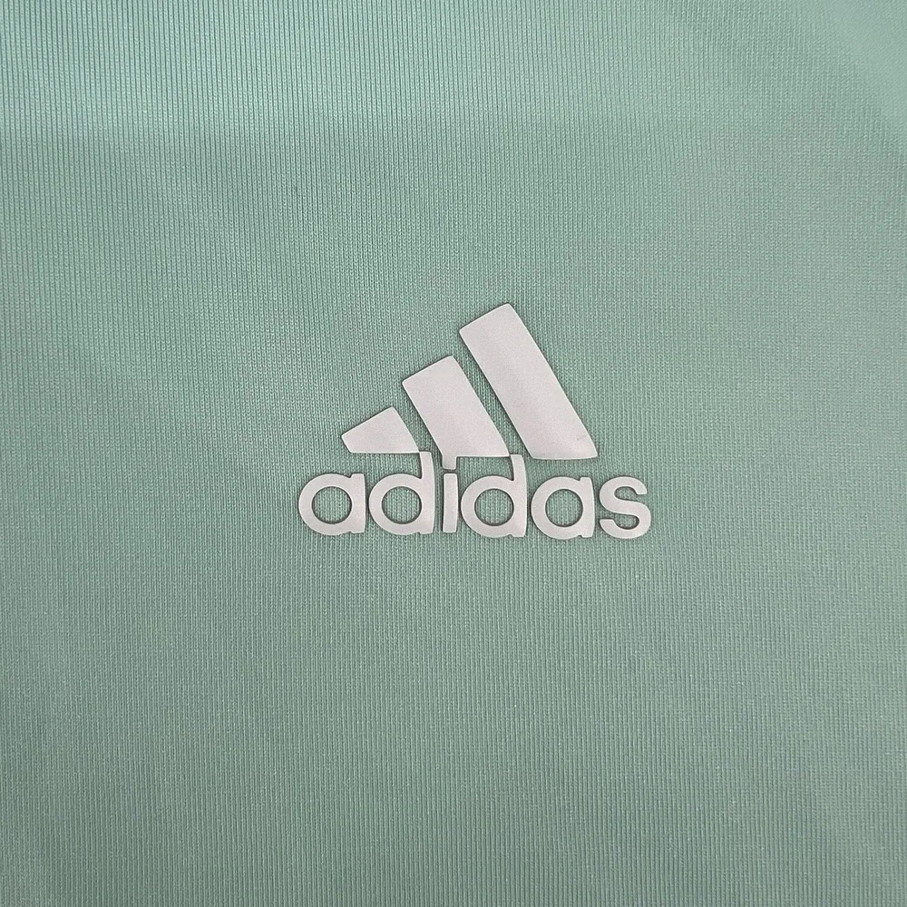 Light Mint Adidas Men's Polo XL White Logo Golf Performance Short Sleeve Stretch